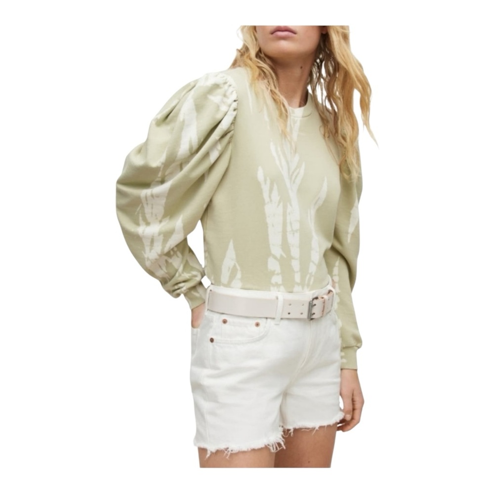 All Saints Elizah Tie Dye Puff Sleeve Top